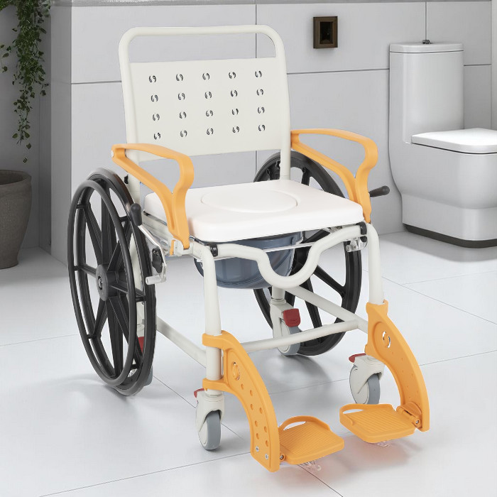 Comfort Plus DM-8088D Soft Turuncu Banyo ve Tuvalet Tekerlekli Sandalye